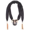 Chiffon Tassel Pendant Scarf Jewelry - Women's Mixed Color Necklace Shawl