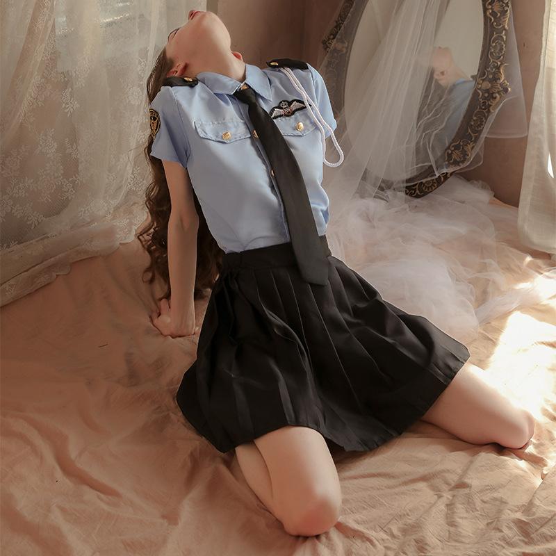 Plus size 90kg sexy lingerie sexy flight attendant policewoman suit cosplay professional uniform charm