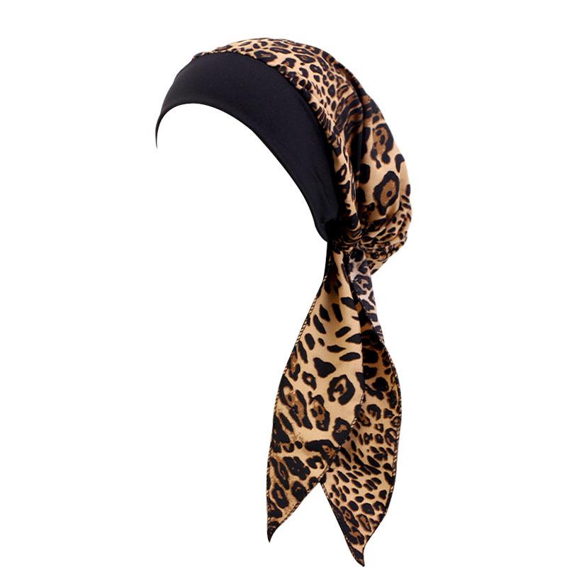 Ethnic Style Strap Headscarf Cap, Elastic Wide-Edge Streamer Headband Chemotherapy Cap Home Hat Jdt-329C