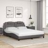 VidaXL Lit avec Matelas, Lit Rembourré avec Coussin de Tête de Lit, Lit Double, Lit Adulte, Meuble de Chambre à Coucher 3208806