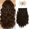 12 tommer 4 stk/sæt Clip-in Hårforlængelser Dame Kort Body Wave Paryk Hårstil Velegnet til Daglig Brug Varmebestandig Fiber Paryk Stykke