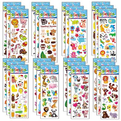 6/12/24pcs 3D Bubble Stickers Cartoon Animal Style Children Sticker Toys Reusable for Kids Birthday Christmas New Year Gift TMZ