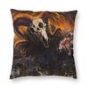 Teufelsziege Satan Skelett Druckmuster Kissenbezug für Zuhause Wohnzimmer Sofa Autodekoration Wurfkissen