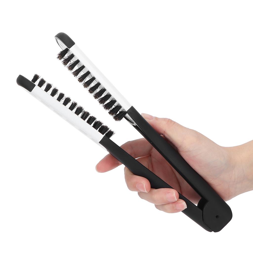 Double Sided Brush Clamp Multifunctional Hair Brush Straightener Styling Tool for Women Men
