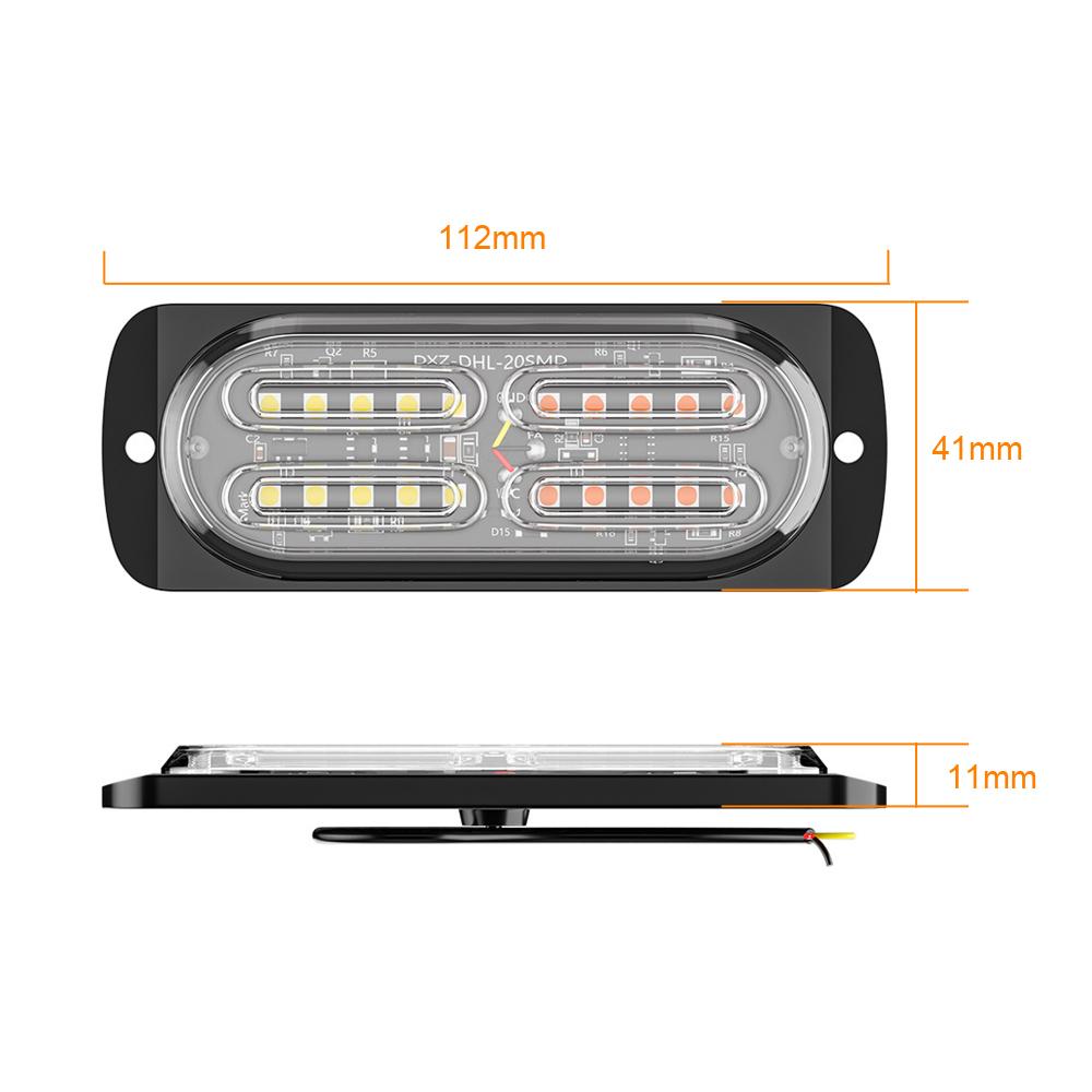 1Pc Car Strobe Lights 20 SMD Flashing Warning Light LED LAMP Car LED Lamp Emergency Waterproof Light Universal Car Accessories