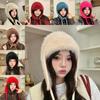 Knitted Winter Hat With Plush Ear Cover For Outdoor Cold Weather Fashion Style