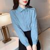 Women's 2024 Spring Pure Cotton Lapel Shirt - Fashionable, Versatile, Age-Defying Long Sleeve Top.