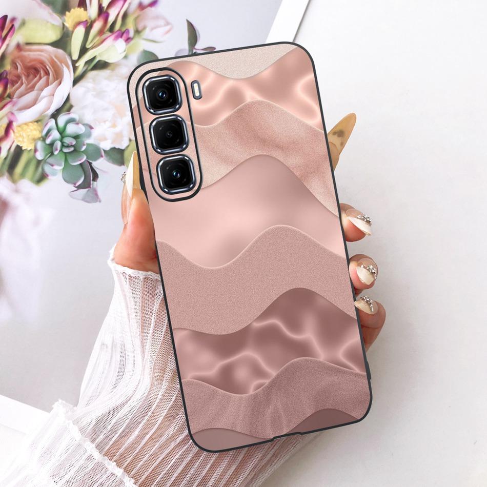 

For Infinix Hot 50 Pro+ 50Pro 4G Cute Flower Butterfly Cat Case For Infinix Hot50 Pro Plus 4G Black Silicone Soft Phone Cases Hot 50 Pro 4G
