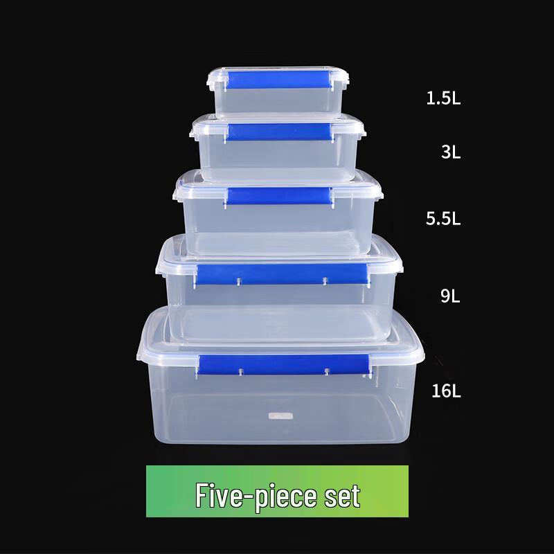 Transparent Rectangular Plastic Food Storage Container Set (5-Piece)