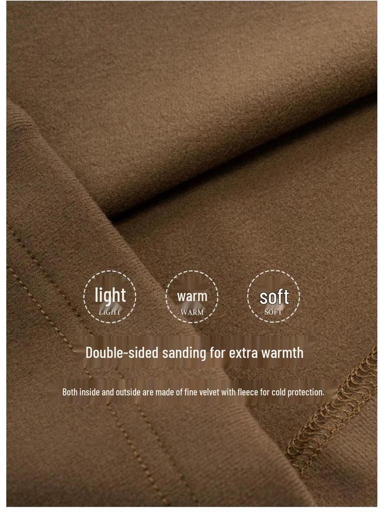 Women's Long-Sleeve Fleece Turtleneck Plus Velvet Slimming Base Layer Shirt
