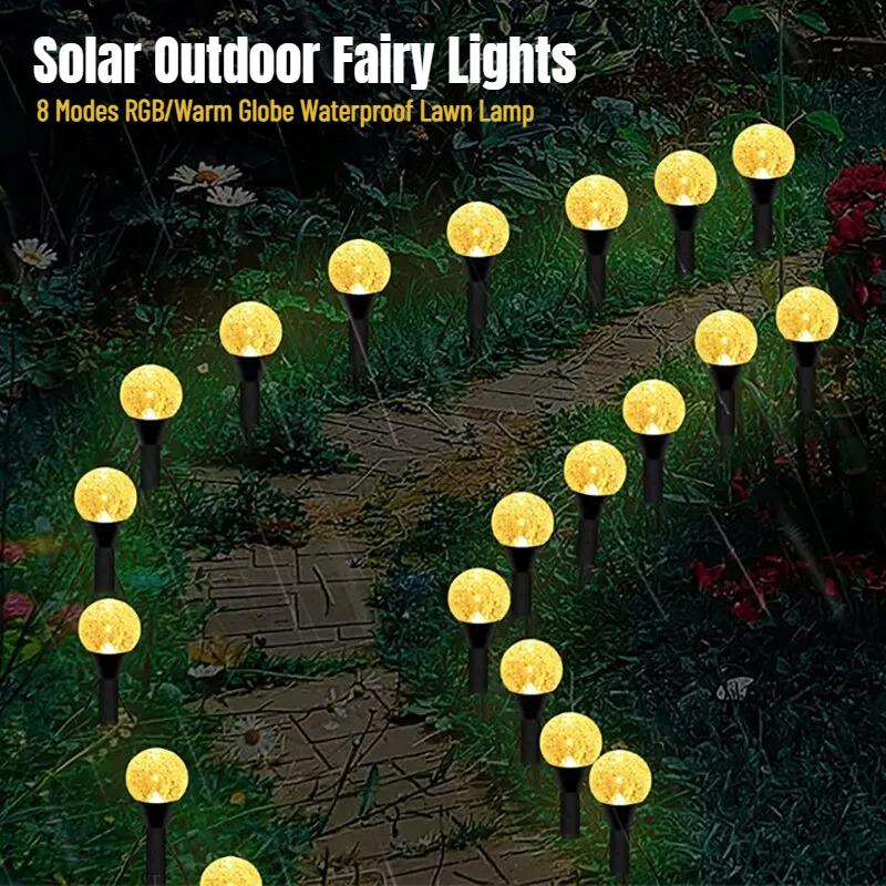 20/30LED Outdoor Solar Bubbles Lawn Lamp String Set Landscape Decoration IP65 Waterproof Leds Solar-Powered Stake Lights for Garden Yard