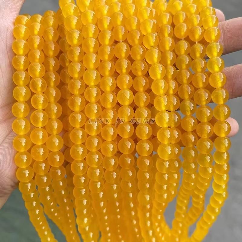 Natural Stone Sea Blue Chalcedony Beads Round Loose Spacer 6 8 10mm Pick Size For Jewelry Making Necklace Bracelet Accessory