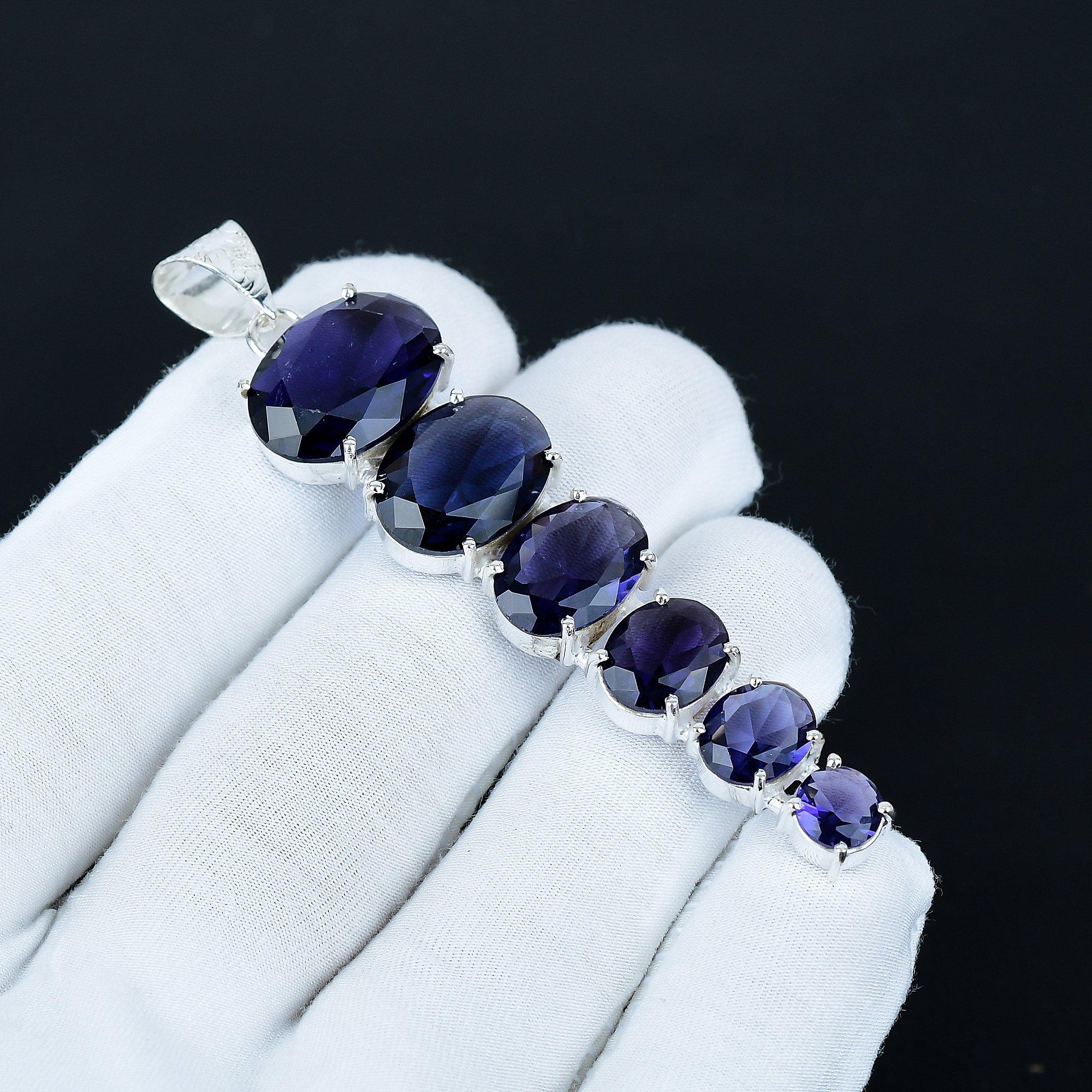 

Красивая подвеска с аметистом, подвеска из стерлингового серебра 925 пробы, подвеска ручной работы, антикварная подвеска, подвеска с драгоценным камнем аметистом, подарок на День отца 2.56 фиолетовый