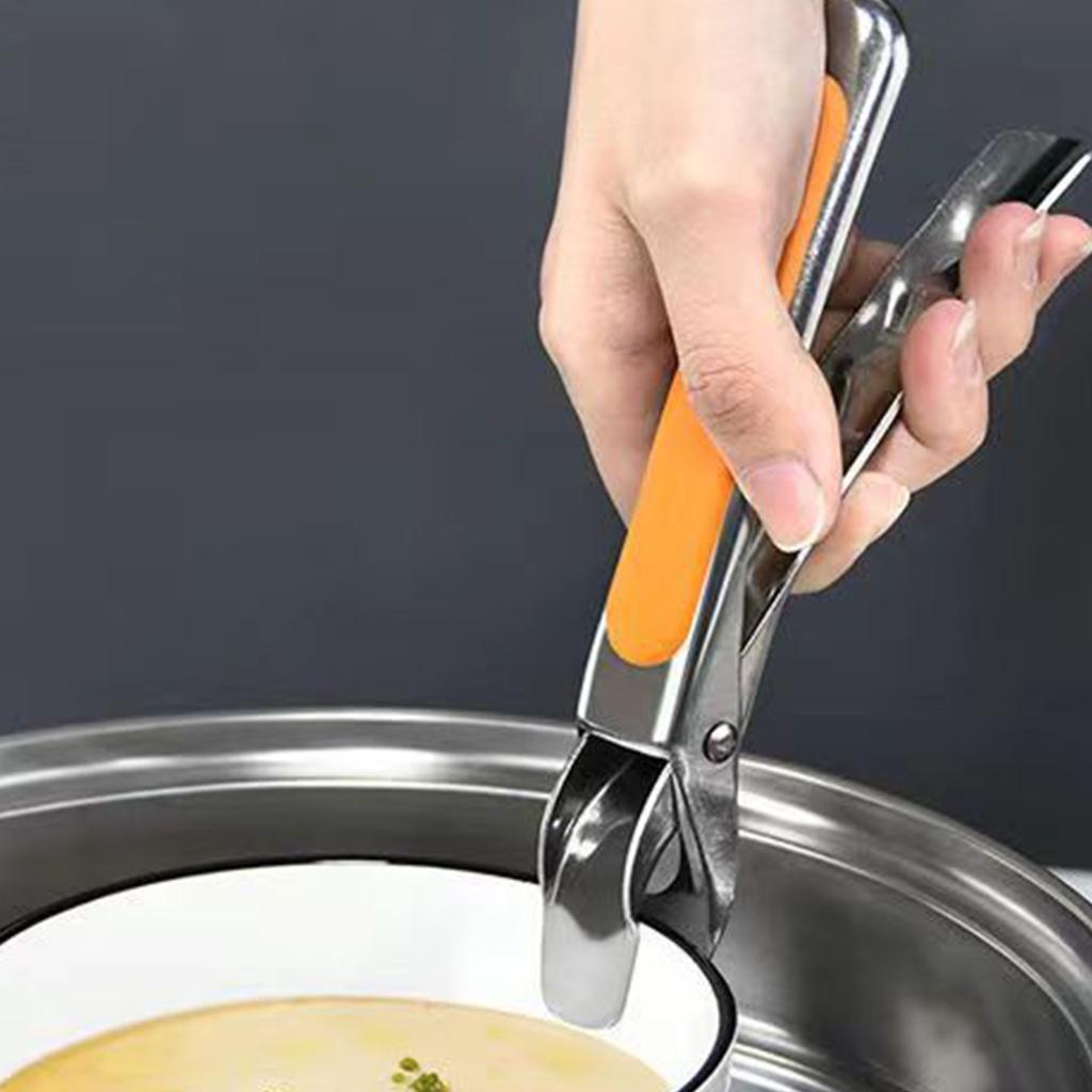 Heat Resistant Stainless Steel Kitchen Tongs With Silicone Nonslip Grip For Hot Pots Pans Outdoor Cooking And Camping
