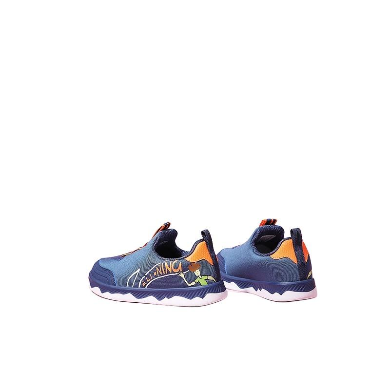 Li Ning Soft Sports Comfortable Non-Slip Wear-Resistant Low-Top Kids Skate Shoes Kids Shoes Light-Blue YKNR148-7