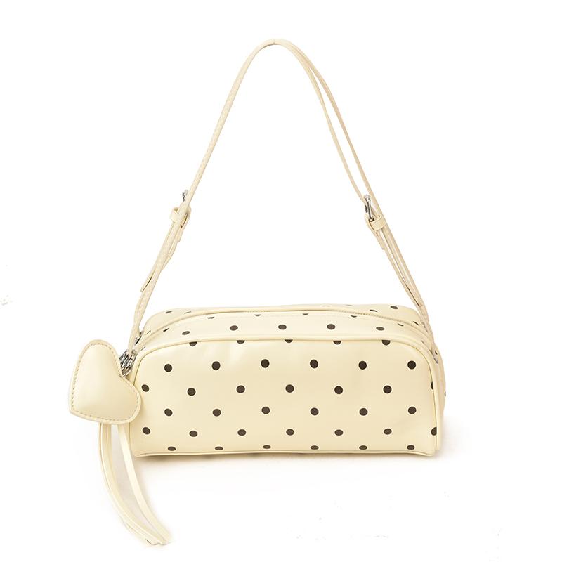 Frühlings-PU-Punkte Herzförmiger Anhänger Umhängetaschen Taschen Hohe Qualität Süße Handtaschen mit Obergriff Exquisite Vielseitige Mode Umhängetaschen
