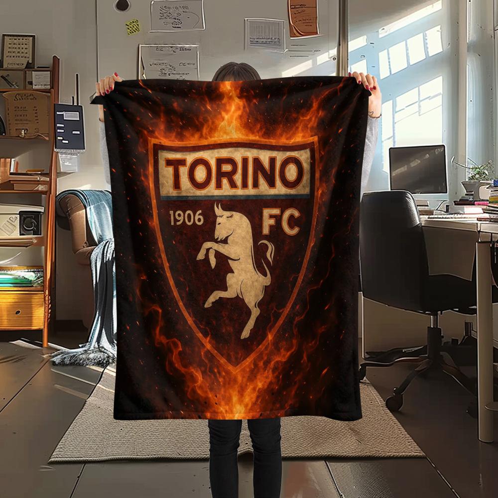 Torino Football Club Flannel Blanket, High quality Comfortable for All Seasons, Home Decor, Warmth and Comfort