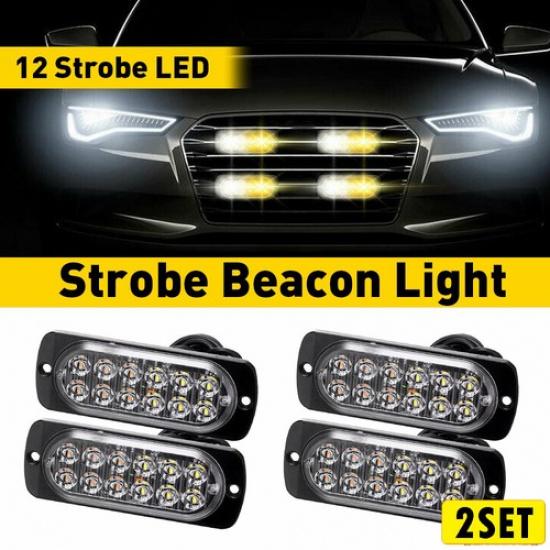 

8x LED Light Bright Strobe Truck Car Hazard Beacon Emergency Flash Signal Lamps