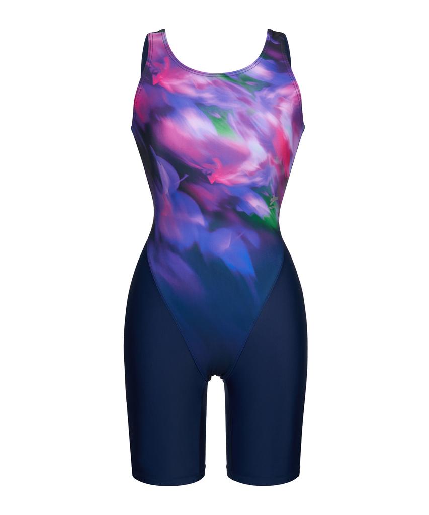 Lenomasuyeongbog Women'S Graphic 3/4 Half-Body Swimsuit Purple Rn-Ls2G564-Pp