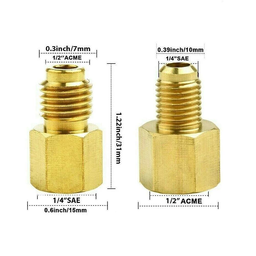 2PCS R134a Refrigerant Tank Adapter To R12 Fitting Adapter 1/2 Female To 1/4 Male Flare Adaptor Valve Core And Vacuum Pump