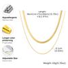 Vnox Stainless Steel Flat Snake Chain Necklaces, Gold Plated Stacked Collar For Women, Waterproof Jewelry Accessories