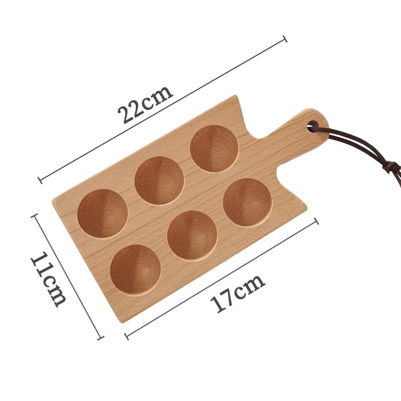 HeMu Solid wood four-grid egg holder simple six-grid creative handmade decoration refrigerator breakfast egg storage box