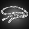 Classic Cuban Horsewhip Men'S Necklace White Copper Thick Rhodium Gold Hip Hop Trendy Men'S Accessories
