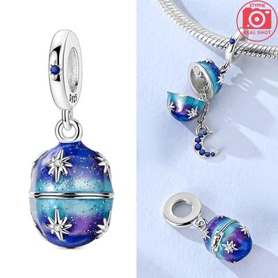 Breloques Cuivre Étoiles Rêveuses Lune Œuf de Pâques Pendentifs Convient aux Breloques Plata Bracelet Original Perles Bijoux Femme Fabrication DIY