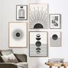 Modern Mid Century Geometry Sun Moon Poster Art Canvas Painting Abstract Lines Wall Print Nordic Posters Pictures Bedroom Decor