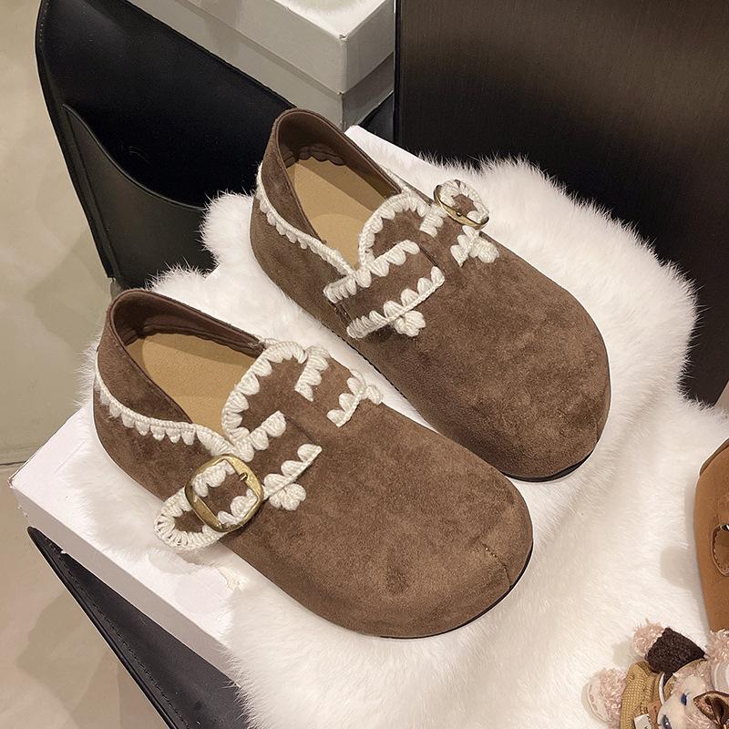 

Туфли Мэри Джейн на мягкой подошве, женские, 2025, новые, популярные, весенне-осенние, ретро, одинарные, универсальные, на плоской подошве, с мелким вырезом, Доу 40 кофейный