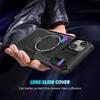 PC+TPU Phone Case for iPhone 15 Compatible with MagSafe Kickstand Cover with Sliding Lens Guard