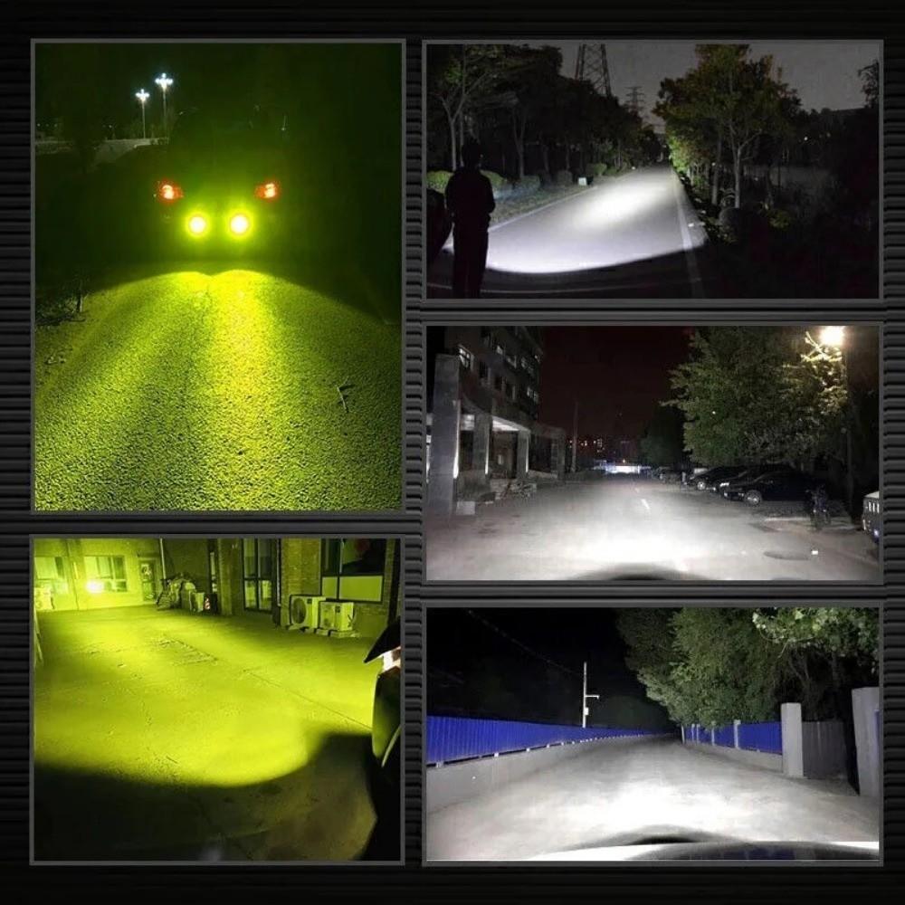 Waterproof Motorcycle Work Light White/Yellow Light Car Fog Lamp Driving Moto Spotlights  Car