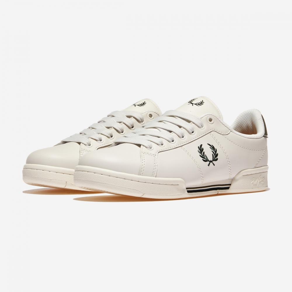 Fred Perry B722 Leather B6311 Porcelain Night Green  W22 