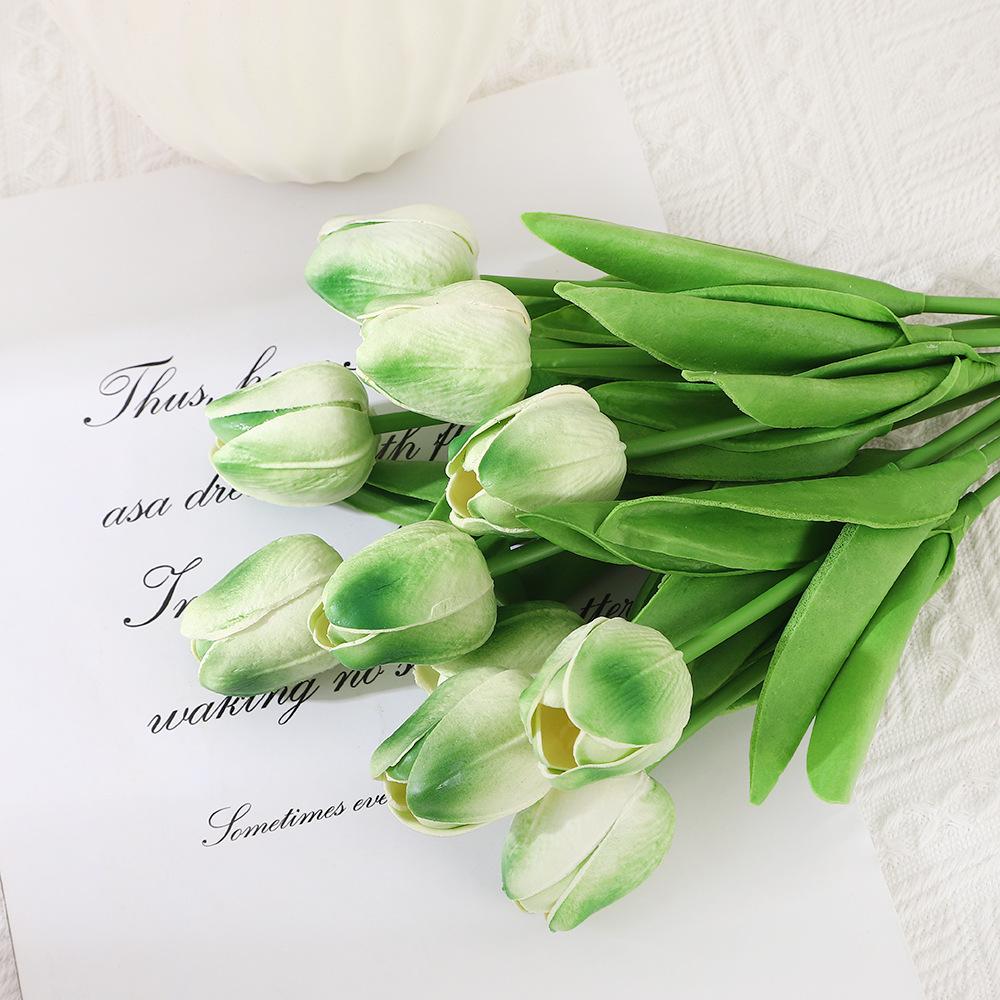 10PCS Artificial Tulips Flower Realistic Touch Tulip Flowers Fake Tulips Flowers for Home Table Vase Decor Wedding DIY Bouquet