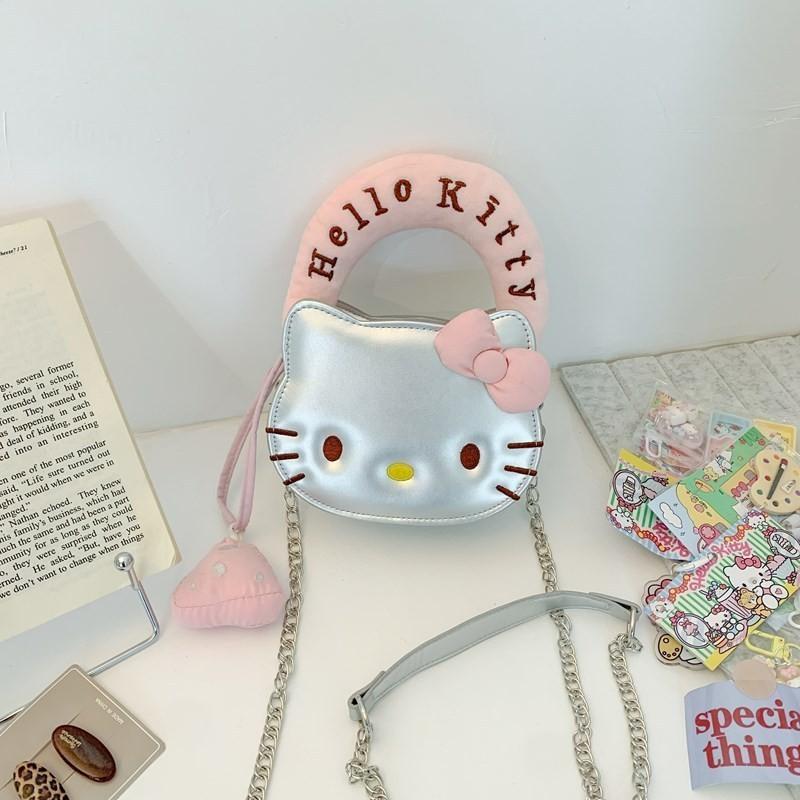 Melody Cinnamoroll Hello Kitty Pu Cartoon Dog Mini Crossbody Bag With Chain For Girls Daily Use