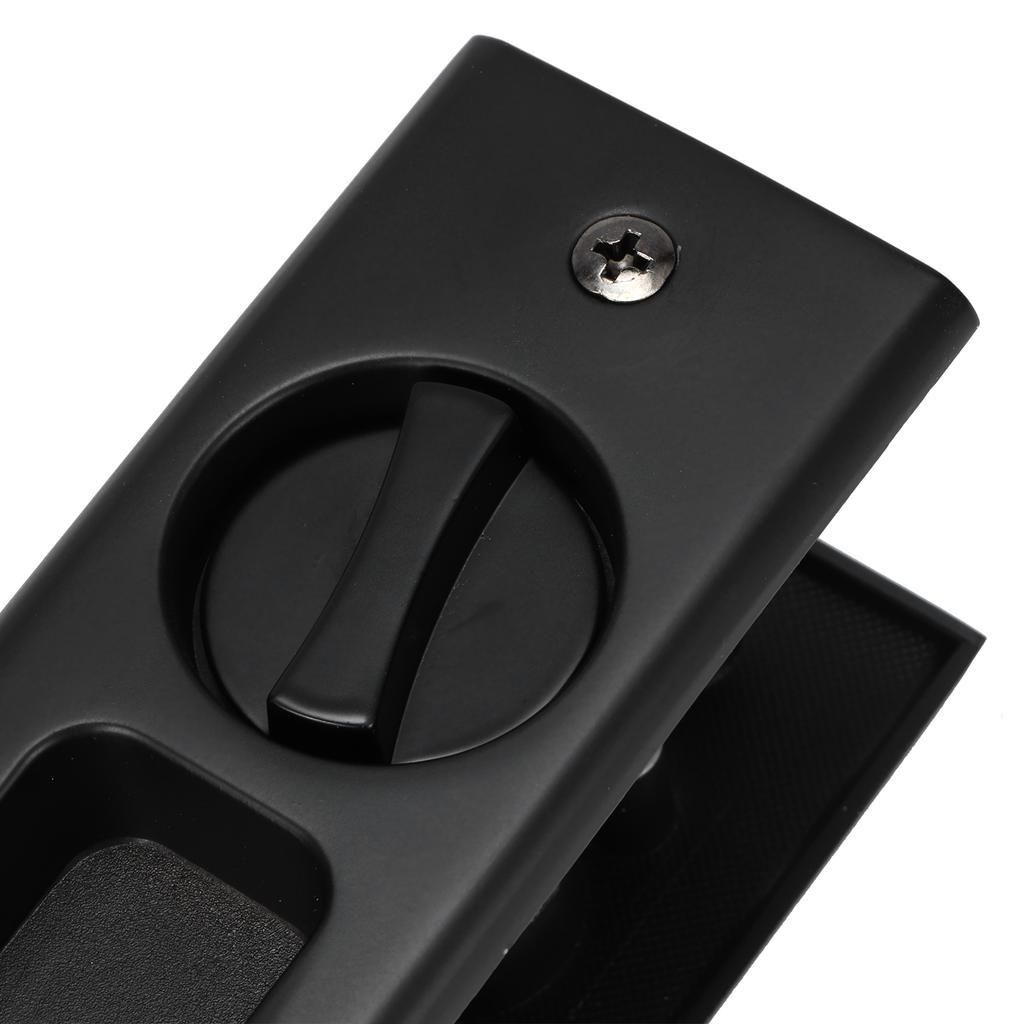 Set Maniglia Serratura a Scatto per Porta Scorrevole in Lega di Zinco Ferramenta per Porta di Bagno Balcone Armadio Nero