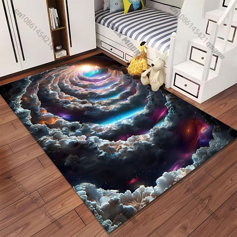 Cosmic journey through colorful clouds carpet Yoga living room room decor children's crawling mat doormat area rug