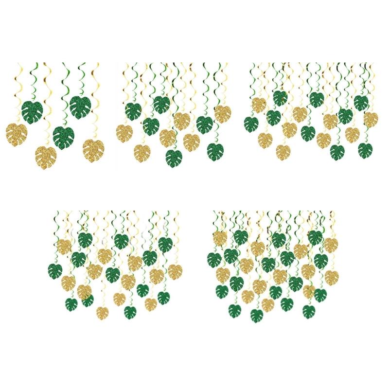 Tropicals Monstera Decorations,Tropicals Hawaiians Party Hangings Swirl Ceiling Decors Summer Luaus Hawaiians Beach