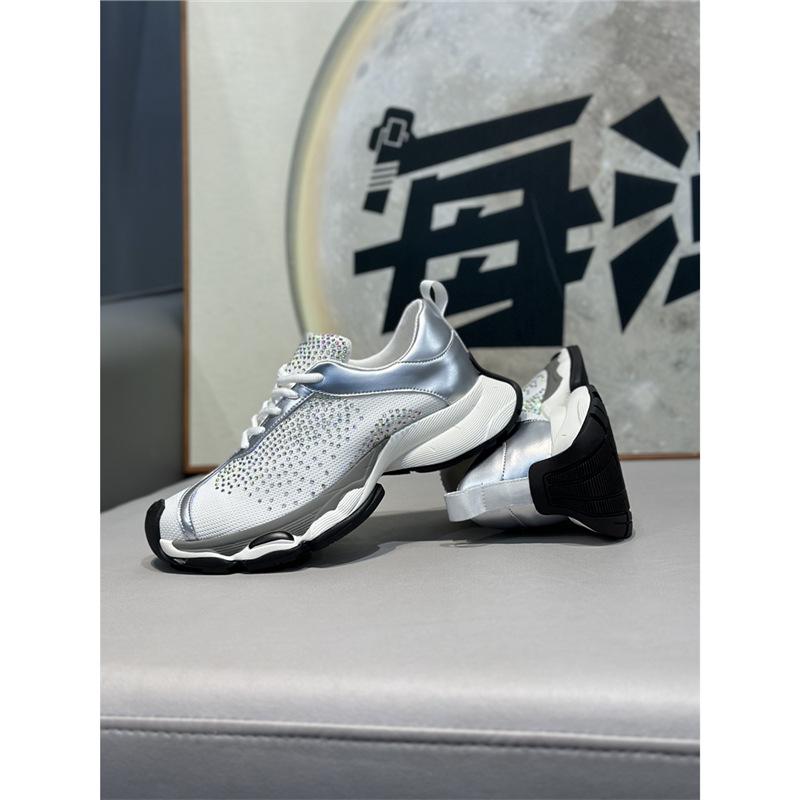Spring new low-top mesh hot drilling comfortable casual breathable lace-up dad shoes qs