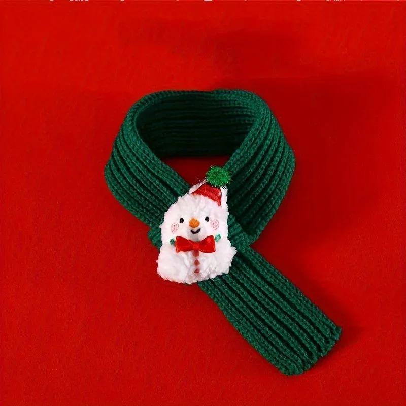 

Christmas Pet Scarf, Cat Dog Wool Thread Scarf, Cartoon Snowman Elk Warm Plush Cat Knitted Scarf Christmas Gift for Pets M