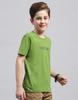 MONTE CARLO Boys Green Printed Round Neck Half Sleeve Regular Fit T-Shirt