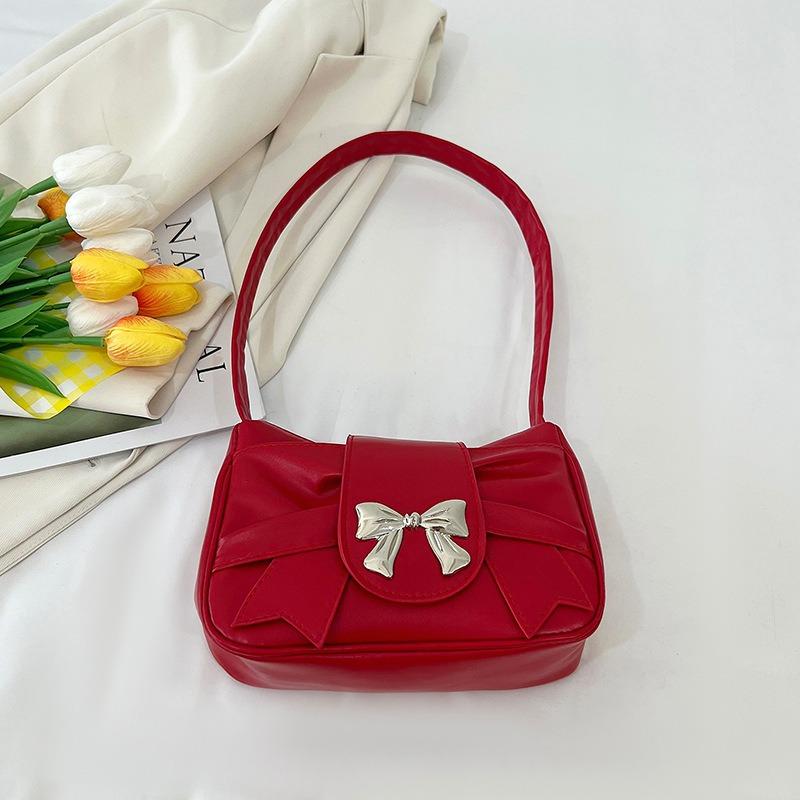 Niche Textured Bag Women's Summer New Bow Underarm Bag Beautiful Shoulder Bag