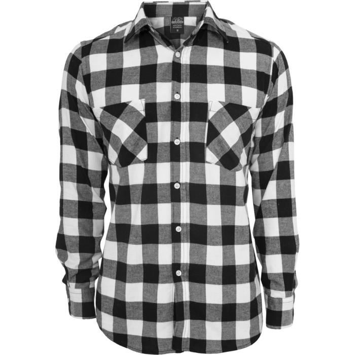 Urban Classics - A Carreaux FLANELL Chemise noir /