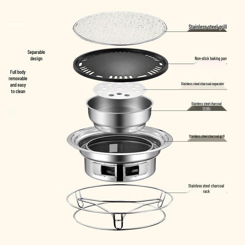 oeny Korean Style Portable BBQ Grill & Hot Pot Set