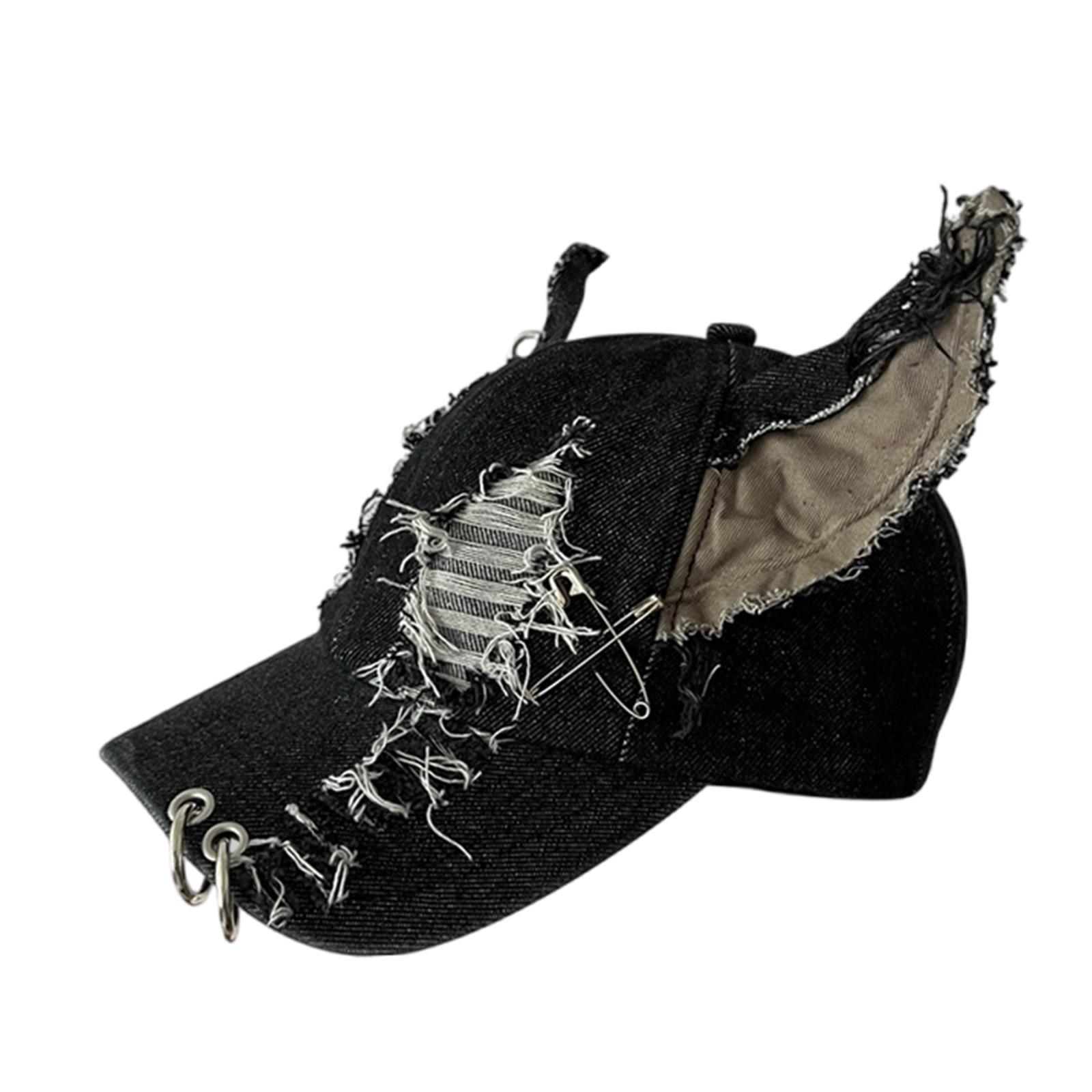 

Vintage Fabric Baseball Hat for Teens Distressed Dog Ear Baseball Hat Crickets Hat Spring Autumn Caps Street Dancing Hat 1
