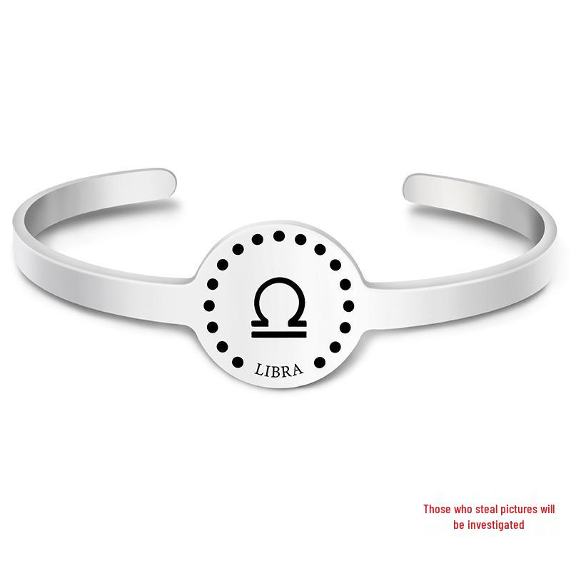 Twelve Constellations Stainless Steel Bracelet - Engraved Titanium Christmas & Birthday Gift