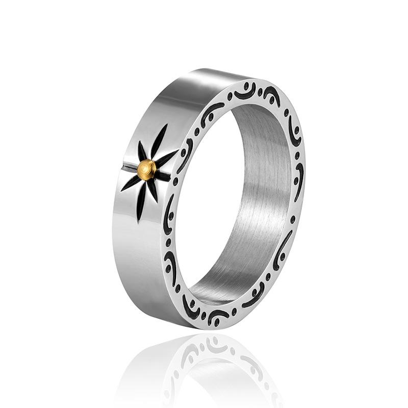 Pánský evropský a americký minimalistický prsten z titanové oceli Polaris