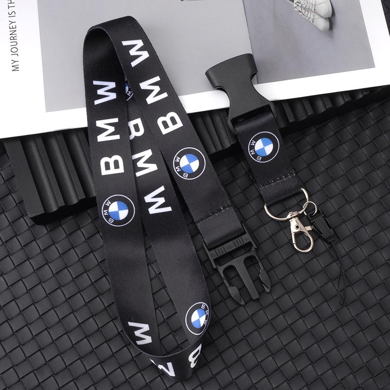 BMW Logo Lanyard Nylon Printing Emblem Style Black White Red Blue Keychain for M Performance E90 E60 E46 Car Accessories Gift Hkvr74