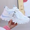 Fashion Spring Autumn Women Sneakers Breath Thick Bottom Lightweight Sports Shoes Lace-up Wedge Sneakers Women Comfortable Leisure Shoes