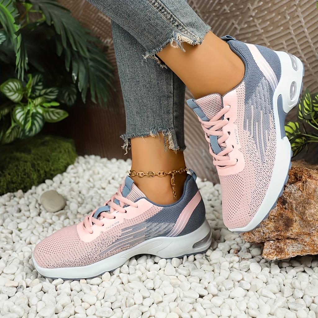 Breathable Mesh Sneakers, Lightweight Soft-soled Mesh Shoes, Women's Woven Lace-up Shoes, Suitable for Daily Outings, Running, Fitness